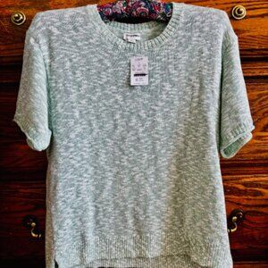 J. Crew Short-Sleeve Relaxed Beach Sweater in Green